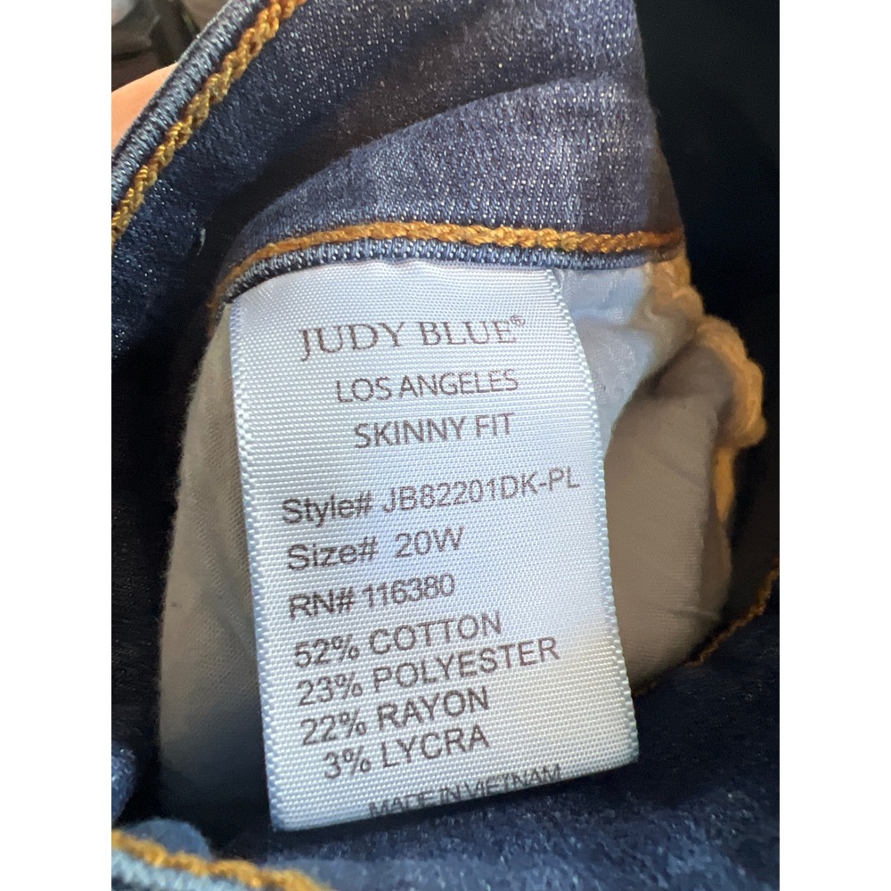 Judy Blue Womens Skinny Fit High Rise Medium Wash Denim Jeans Blue 20W - Picture 13 of 13